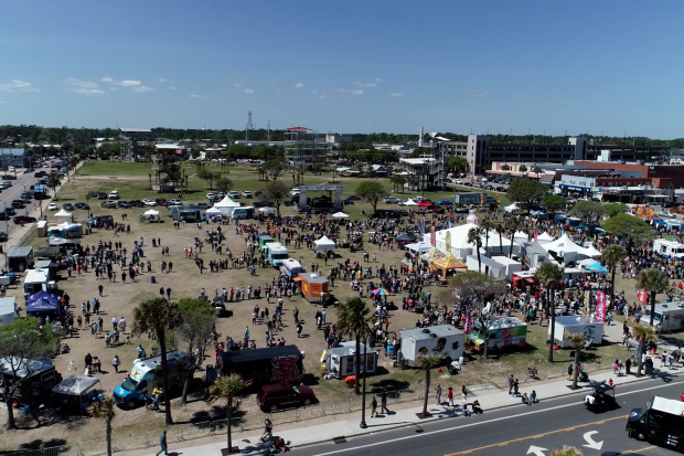 Food Truck Festival aerial photo