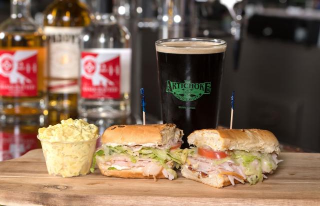 Famous #8 Sandwich And Glass Of Beer From The Artichoke Sandwichbar In Wichita, KS