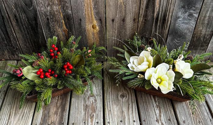 Rustic Petal Christmas Arrangements