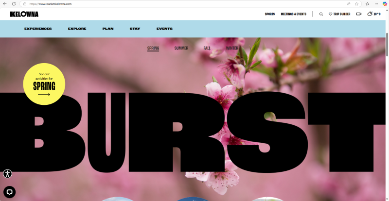 tourismkelowna.com homepage screenshot