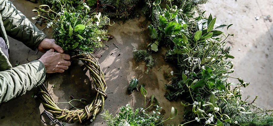 Christmas Wreath Making at Daylesford