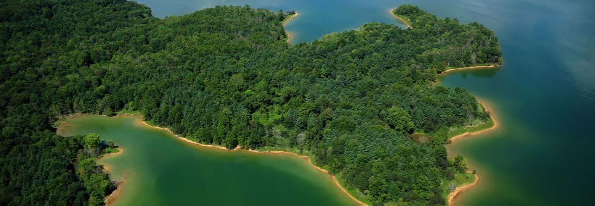 Aerial view of Patoka Lake