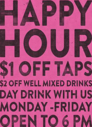 Pint Sized happy hour 2026