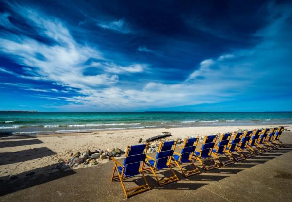 Beach Chairs by Lake Michigan