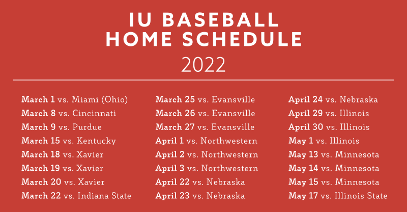 Iu Fall 2022 Schedule Baseball Gameday Getaway