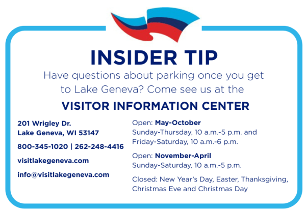 Image with information about the Visitor Center location on it.