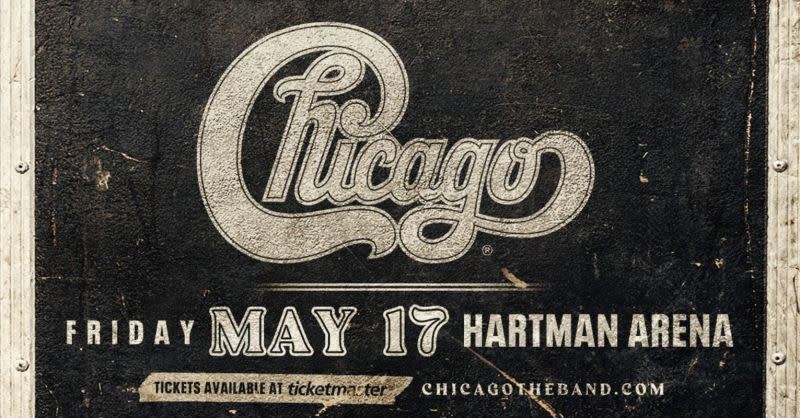 An image promotes a tour for the band Chicago