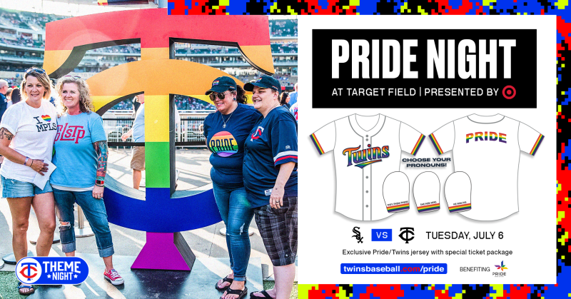 Minnesota Twins Pride Night Twins LGBTQ 2023 Baseball Jersey in