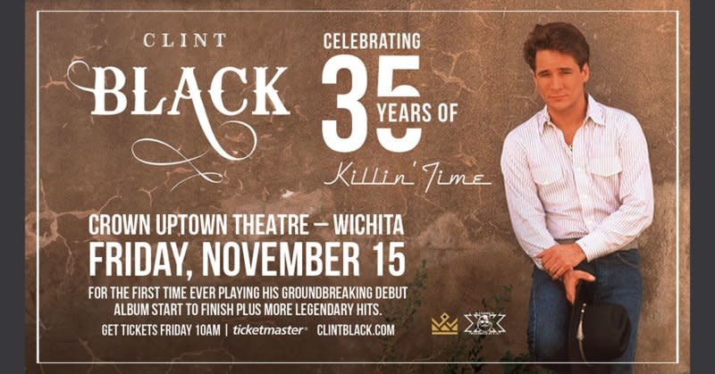 Country music artist Clint Black poses for a photo to promote his tour