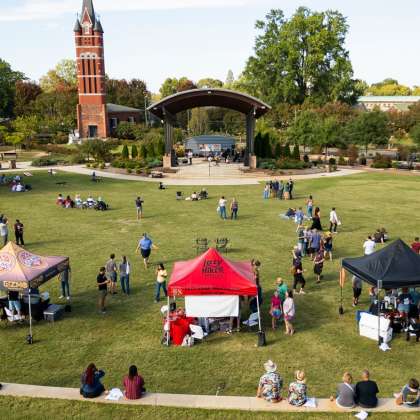 Aerial view of Bell Tower BREWFEST