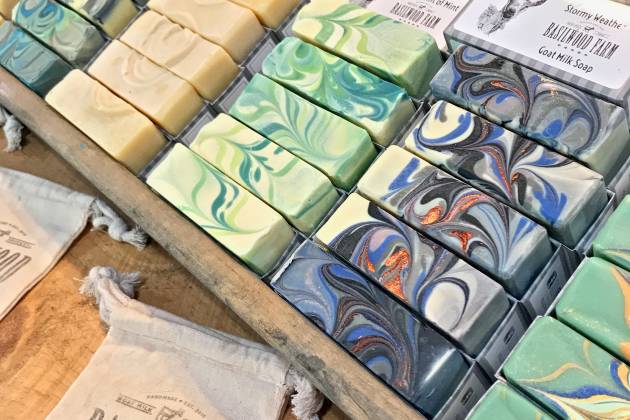 Basilwood Farm soaps display