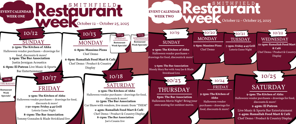 Smithfield Restaurant Week 2025 Graphic with event schedule