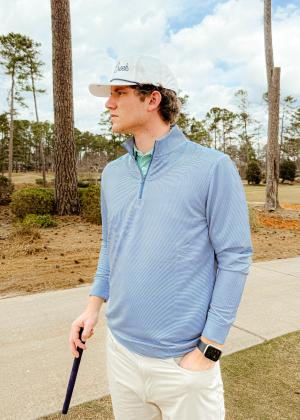 Man dressed for the Masters in golf pullover from Escape Outdoors