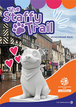 Front cover of a brochure containing information about sponsorship opportunities for the Staffy Trail 2026. Image links to PDF document download.