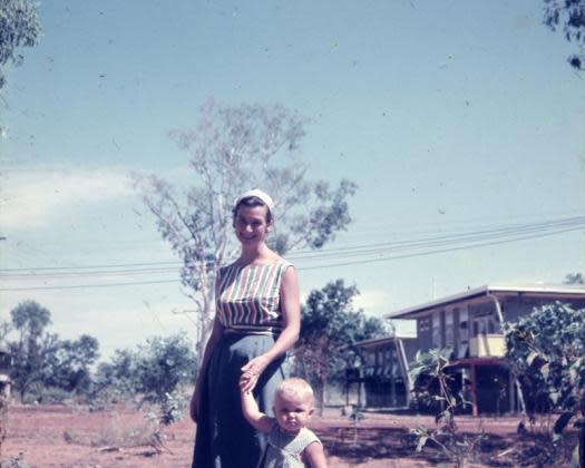 july 1961 - marion and ellen hansen in front of residence in kununurra