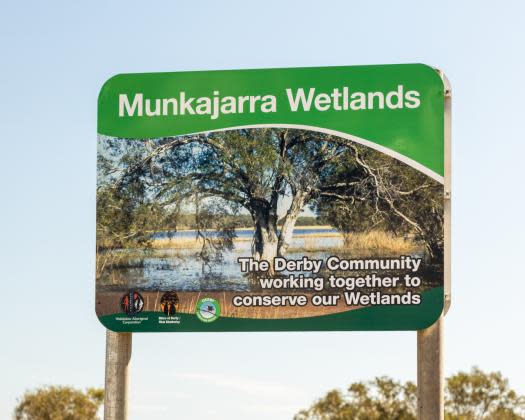 Munkajarra Wetlands sign