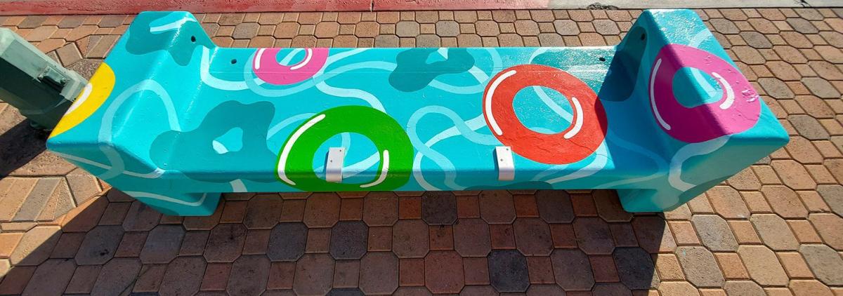 Palm Springs colorful bench