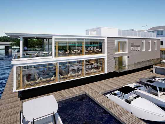 Rendering image of the Commodore Club at WB Yacht Club