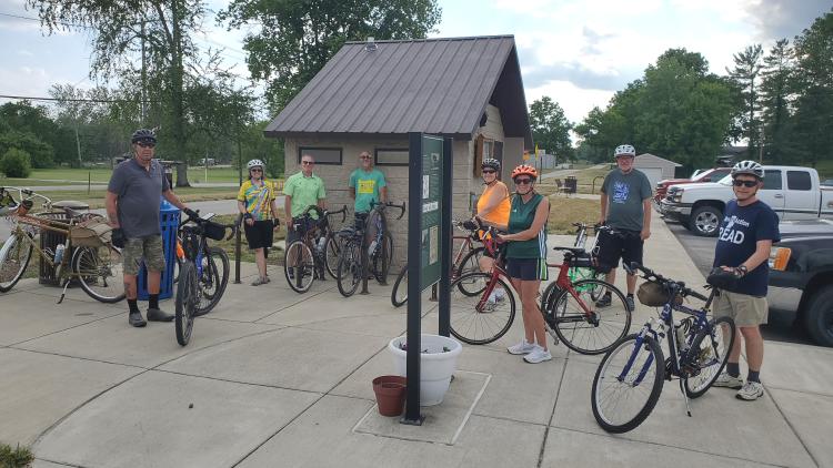 Vandalia Trail Bike Rides are popular during the summer and autumn months -- and even during chilly weather! (Photo by Greg Midgley / Vandalia Trail on Facebook)