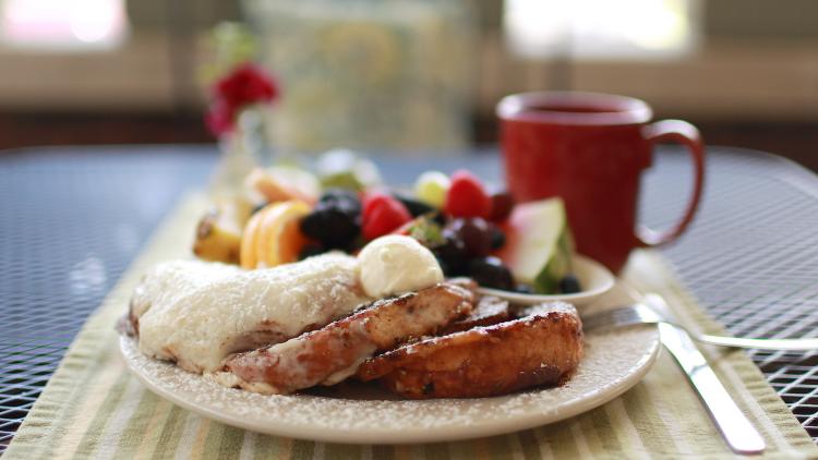 Bread Basket Cafe & Bakery's Cinnamon Roll French Toast