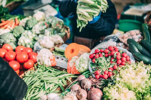 Vegetables at a farmers market