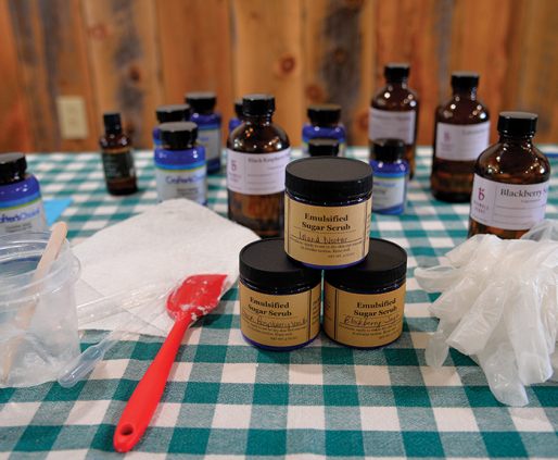 Homemade lotion at Four Diamonds Ranch