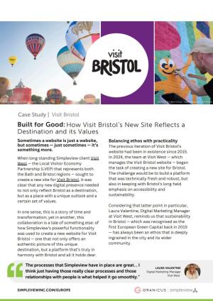 The cover of the Visit Bristol + Simpleview case study