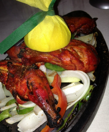 A closeup of Royal Khyber's tandoori chicken