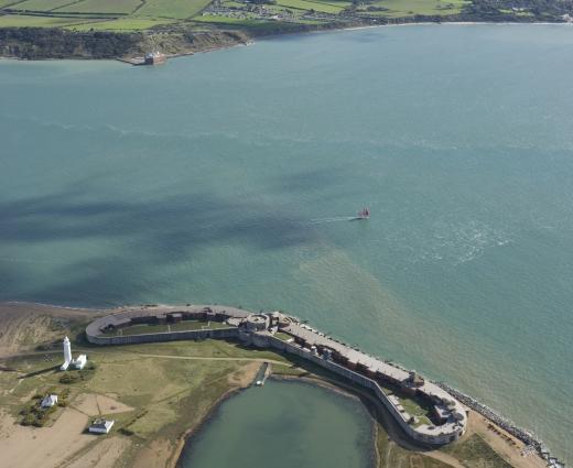 Aerial view of Hurst Castle in the New Forest