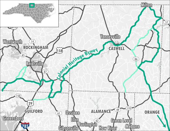 Colonial Heritage Byway Map