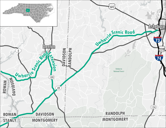 Uwharrie Scenic Road Map