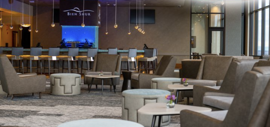 The interior of Bien Shur Rooftop Lounge at Sandia Resort & Casino