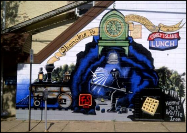 A Picture of a Coal Mining Mural in Shamokin