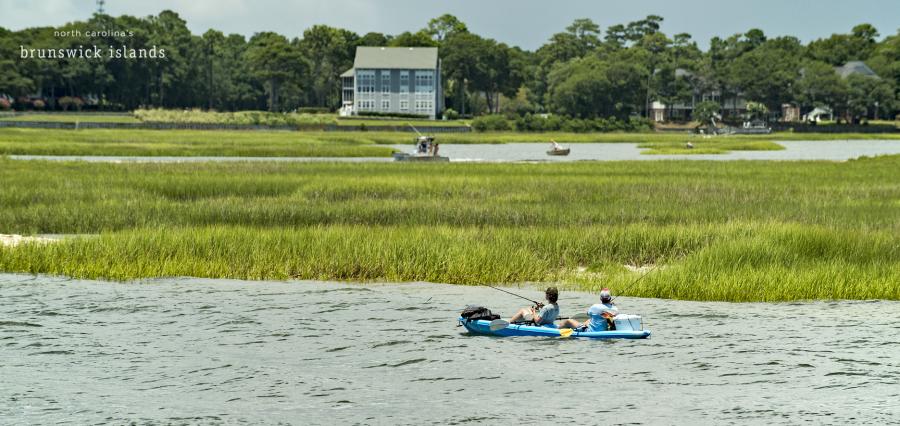 two people kayak fishing on the ICW