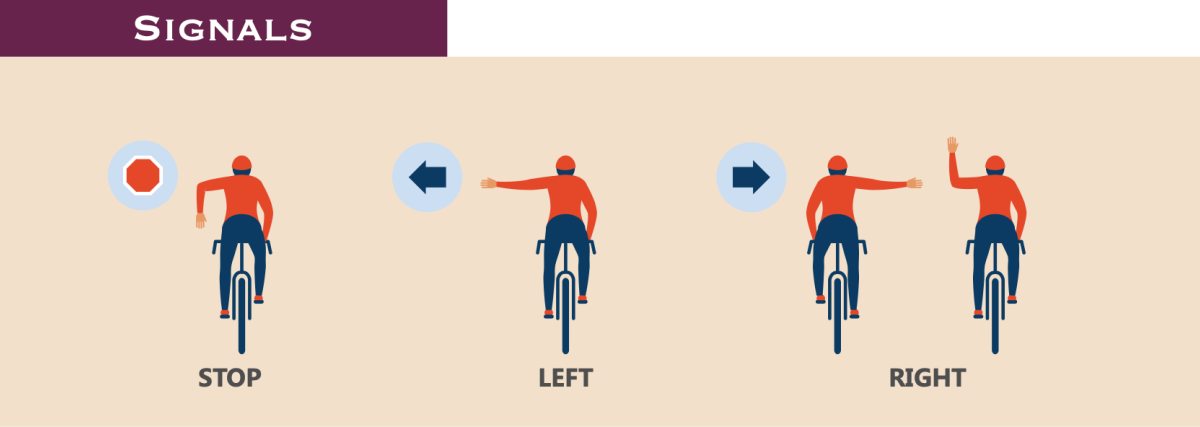 Road biking hand signals