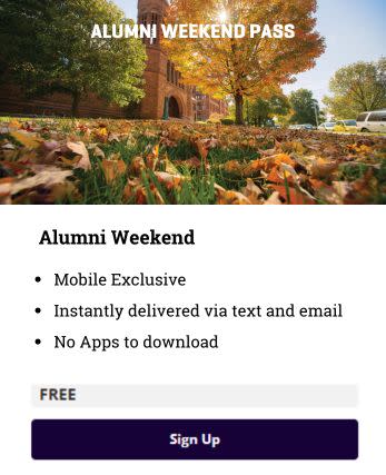 UVM Alumni Weekend Pass