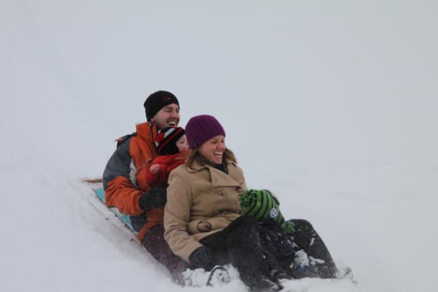 Family sledding