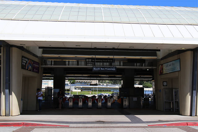 BART Station South San Francisco. Toll entry.