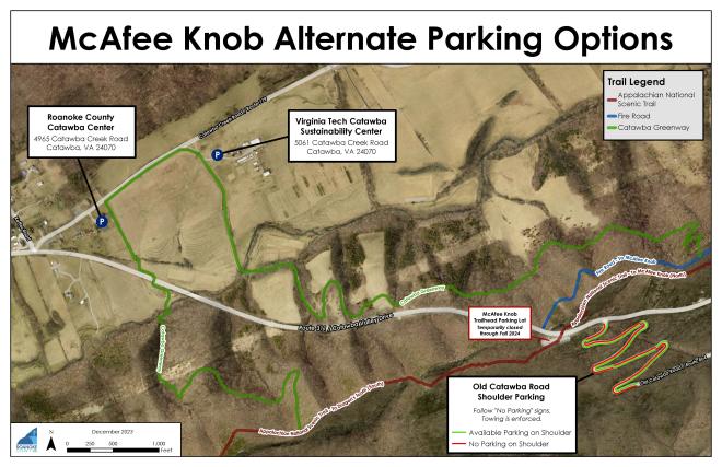 McAfee Knob Alternate Parking Options