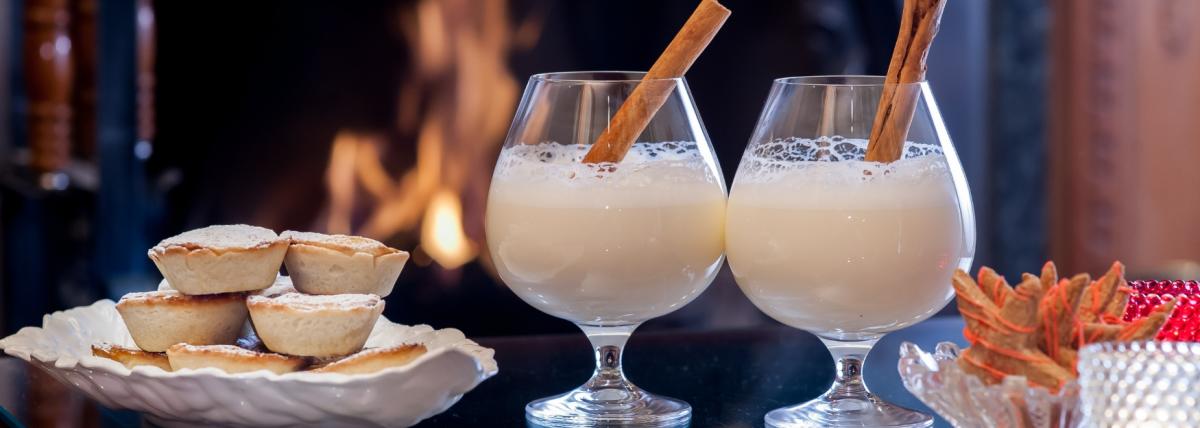 Christmas cocktails and mincepies at Summer Lodge Country House Hotel in Dorset