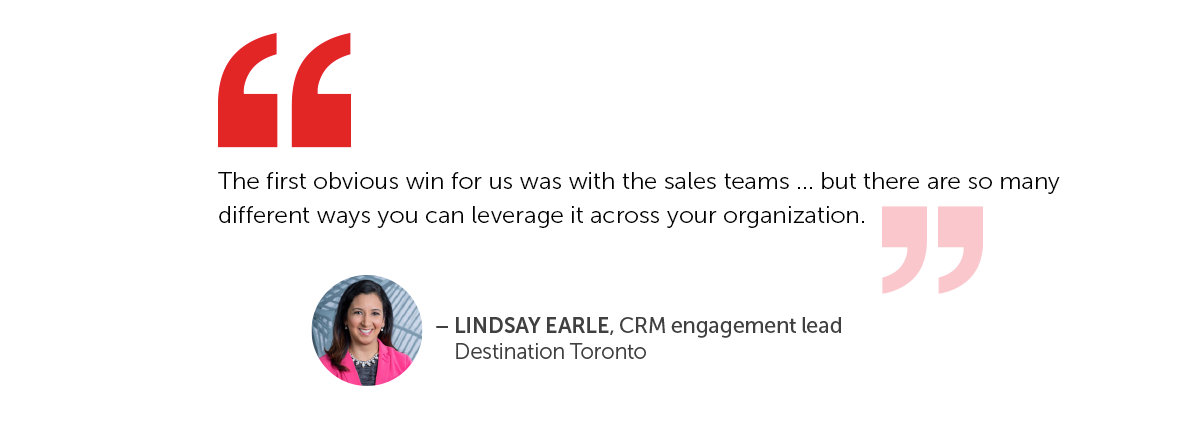 The first obvious win for us was with the sales teams ... but there are so many different ways you can leverage it across your organization.