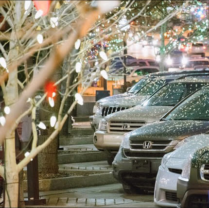 Cars under the lights