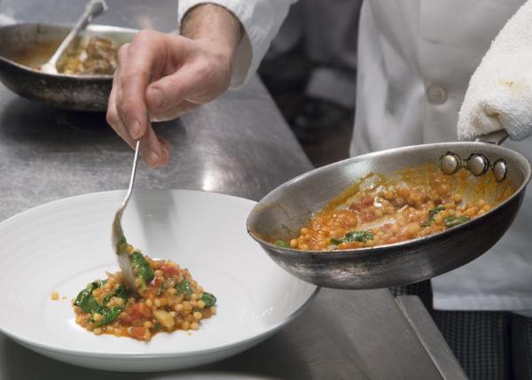 Chef plates dish for 2017 Dine Downtown at Biba Resaurant. Taken 1/3/2017