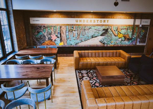 The cozy lounge atmosphere at Understory Columbus