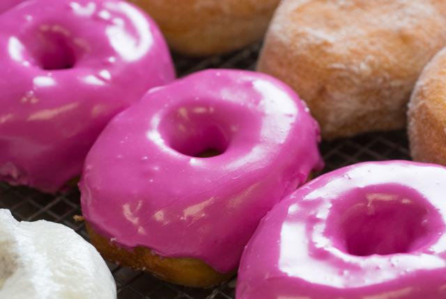 Prickly Pear Glazed Doughnuts