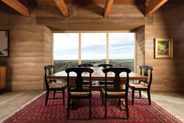 The dining room of Peter and Maria Selzer's house in Taos