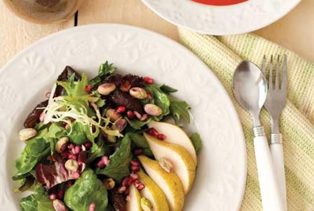 Fresh salad and soup