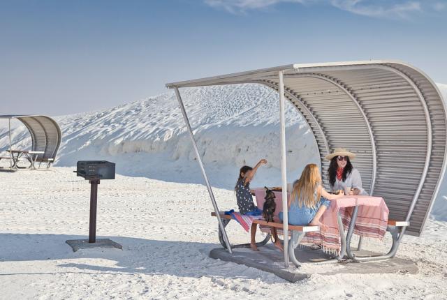 Picnic shelter at White Sands National Park