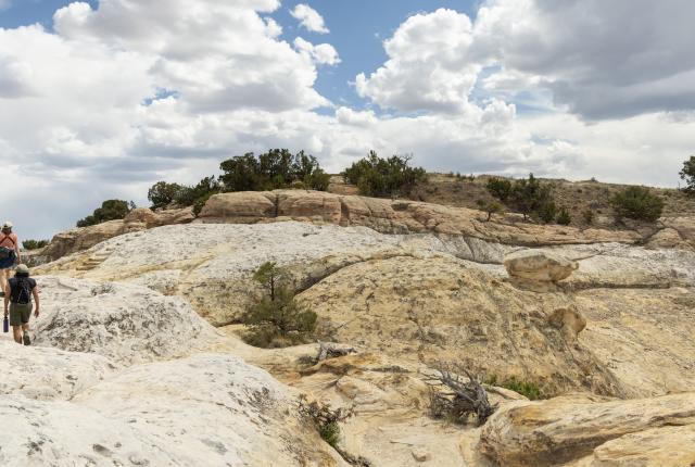 An El Morro National Monument trail leads to the onetime home of Atsinna Pueblo.