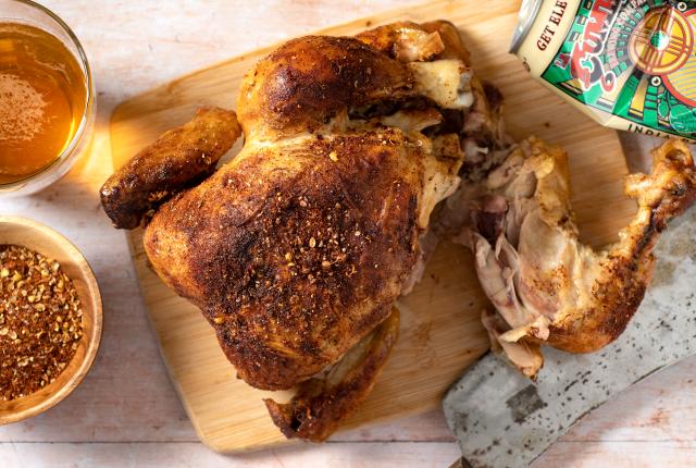 New Mexican Beer Can Grilled Chicken